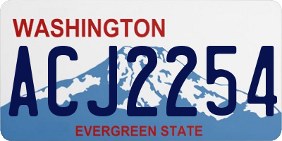 WA license plate ACJ2254