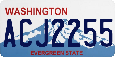 WA license plate ACJ2255