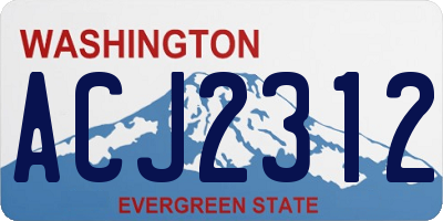 WA license plate ACJ2312