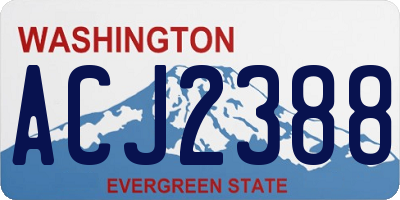 WA license plate ACJ2388