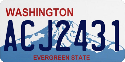 WA license plate ACJ2431