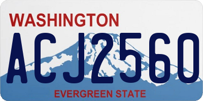 WA license plate ACJ2560