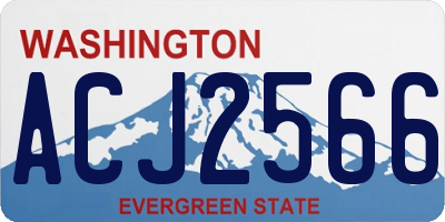 WA license plate ACJ2566