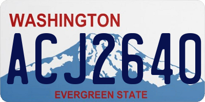 WA license plate ACJ2640