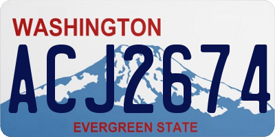 WA license plate ACJ2674