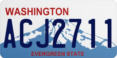 WA license plate ACJ2711