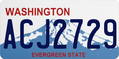 WA license plate ACJ2729