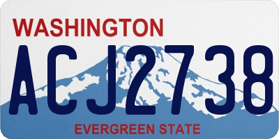 WA license plate ACJ2738