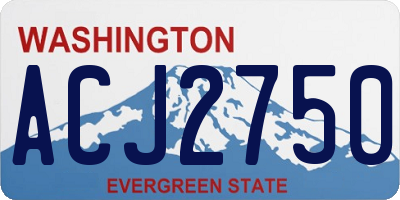 WA license plate ACJ2750