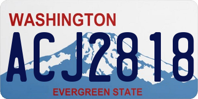 WA license plate ACJ2818