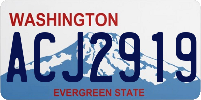 WA license plate ACJ2919