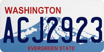 WA license plate ACJ2923