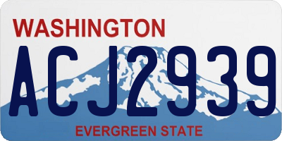 WA license plate ACJ2939