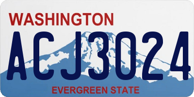 WA license plate ACJ3024
