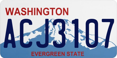 WA license plate ACJ3107