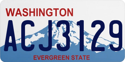 WA license plate ACJ3129