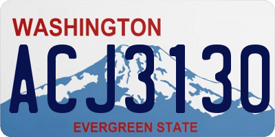WA license plate ACJ3130