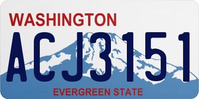 WA license plate ACJ3151