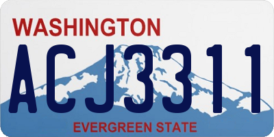 WA license plate ACJ3311