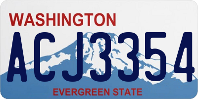 WA license plate ACJ3354
