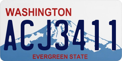 WA license plate ACJ3411