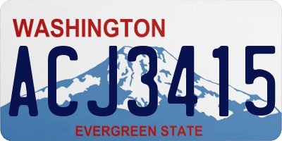 WA license plate ACJ3415