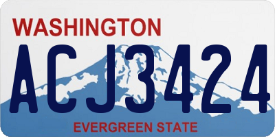 WA license plate ACJ3424