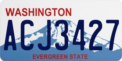 WA license plate ACJ3427