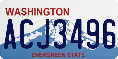 WA license plate ACJ3496