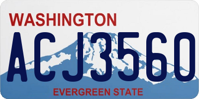 WA license plate ACJ3560