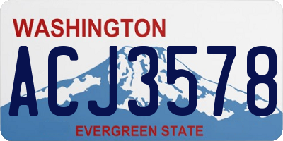 WA license plate ACJ3578