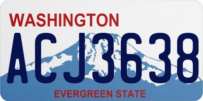 WA license plate ACJ3638