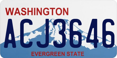 WA license plate ACJ3646