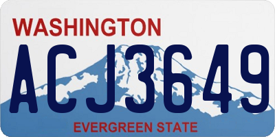 WA license plate ACJ3649
