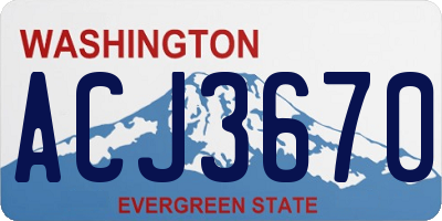 WA license plate ACJ3670