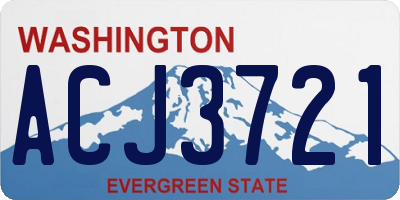WA license plate ACJ3721