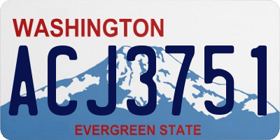 WA license plate ACJ3751