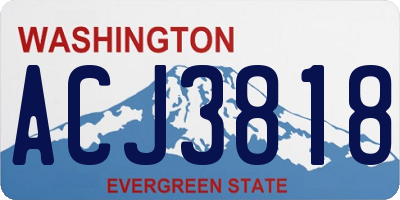 WA license plate ACJ3818