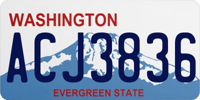 WA license plate ACJ3836
