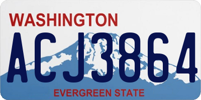 WA license plate ACJ3864