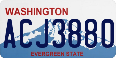 WA license plate ACJ3880