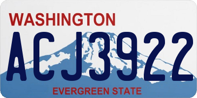 WA license plate ACJ3922