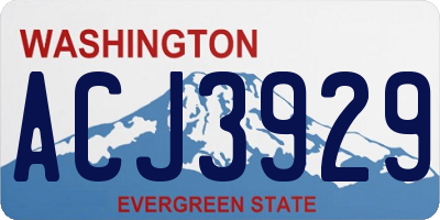 WA license plate ACJ3929