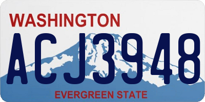 WA license plate ACJ3948