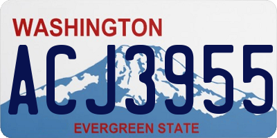 WA license plate ACJ3955