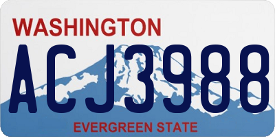 WA license plate ACJ3988