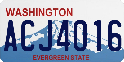 WA license plate ACJ4016