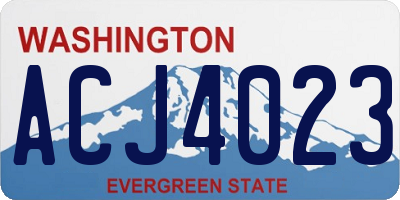 WA license plate ACJ4023