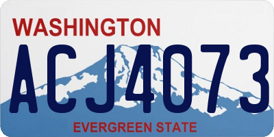 WA license plate ACJ4073
