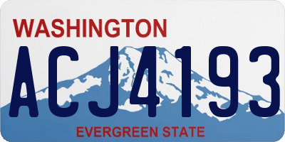 WA license plate ACJ4193